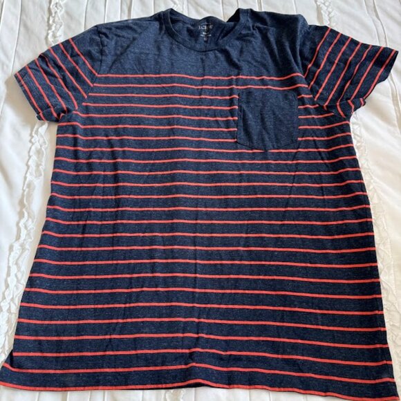 J Crew Mens Slim Fit XL Striped Pocket Tee - Picture 1 of 5